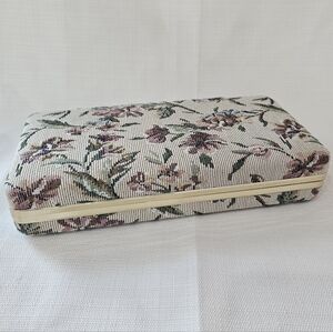 Vintage Floral Jewelry Box Velvet Lined 10×5×2 Unused